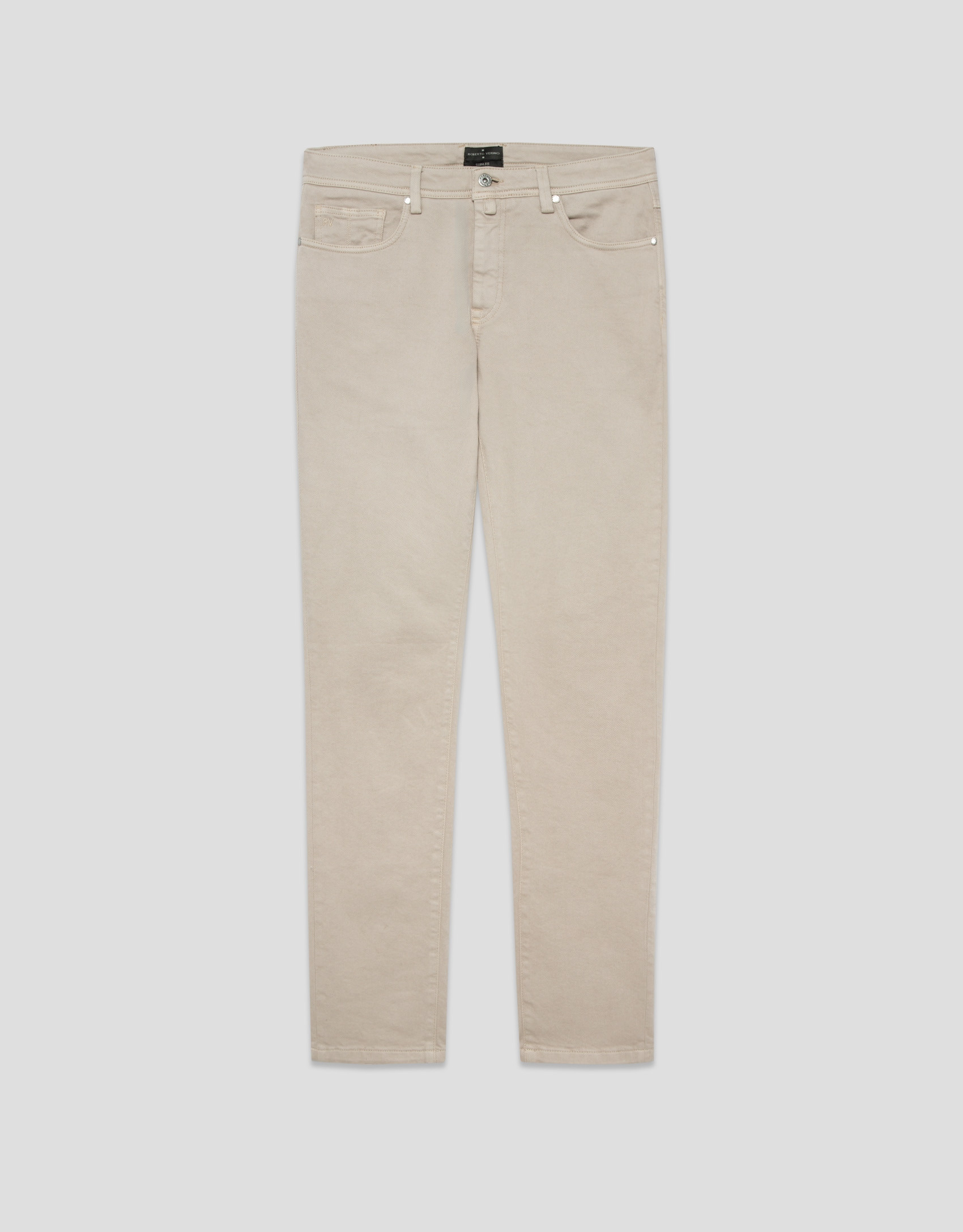 Pantalón cinco bolsillos sarga tintada beige | Roberto Verino