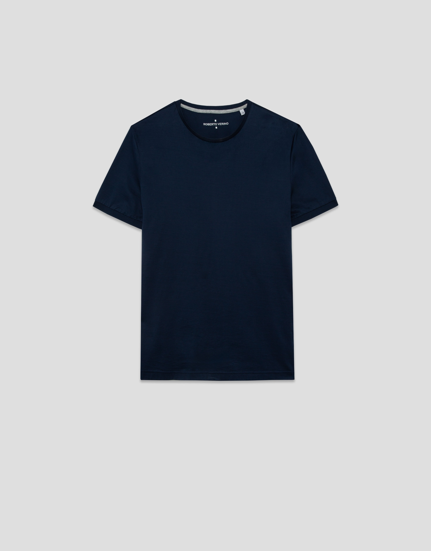 Navy blue mercerised T-shirt - Man - SS2026 | Roberto Verino