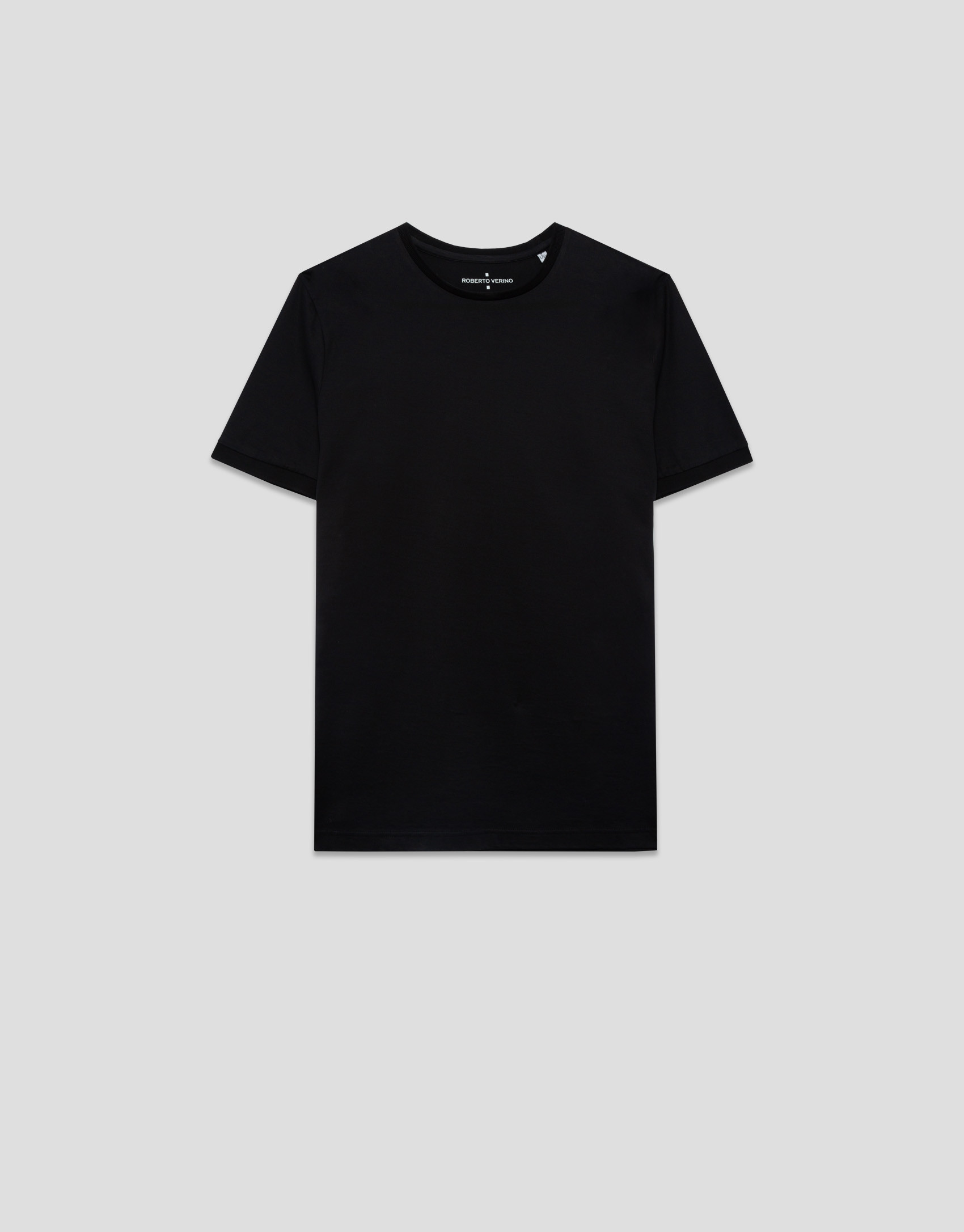 Black mercerised T-shirt - Gift Guide - AW2025 | Roberto Verino