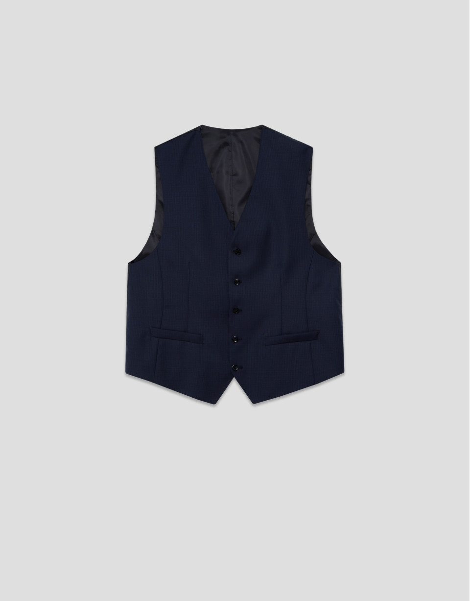 Dark blue blue wool waistcoat - Man - SS2026 | Roberto Verino
