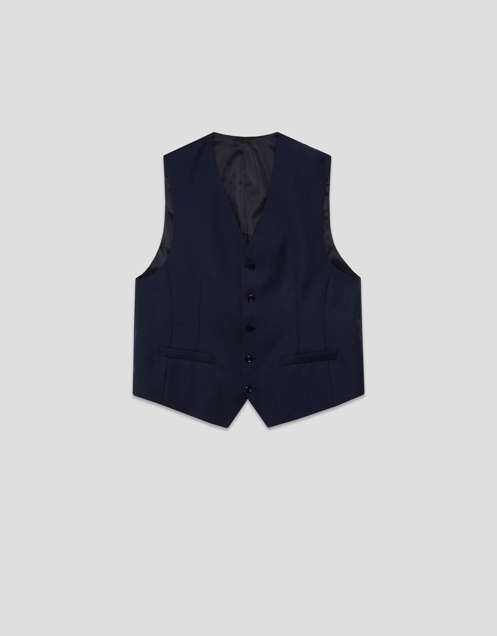 Chaleco de traje lana azul oscuro liso - Hombre | Roberto Verino