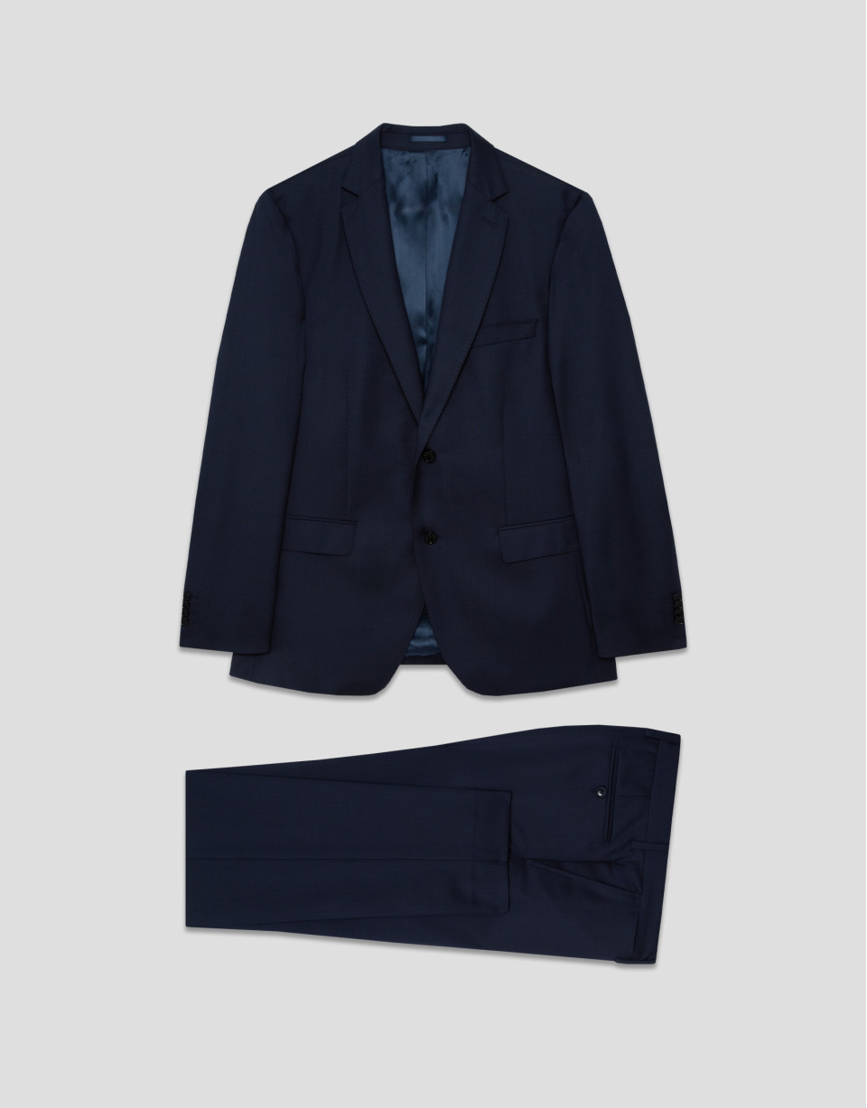 Traje half canvas slim fit liso marino - Hombre | Roberto Verino