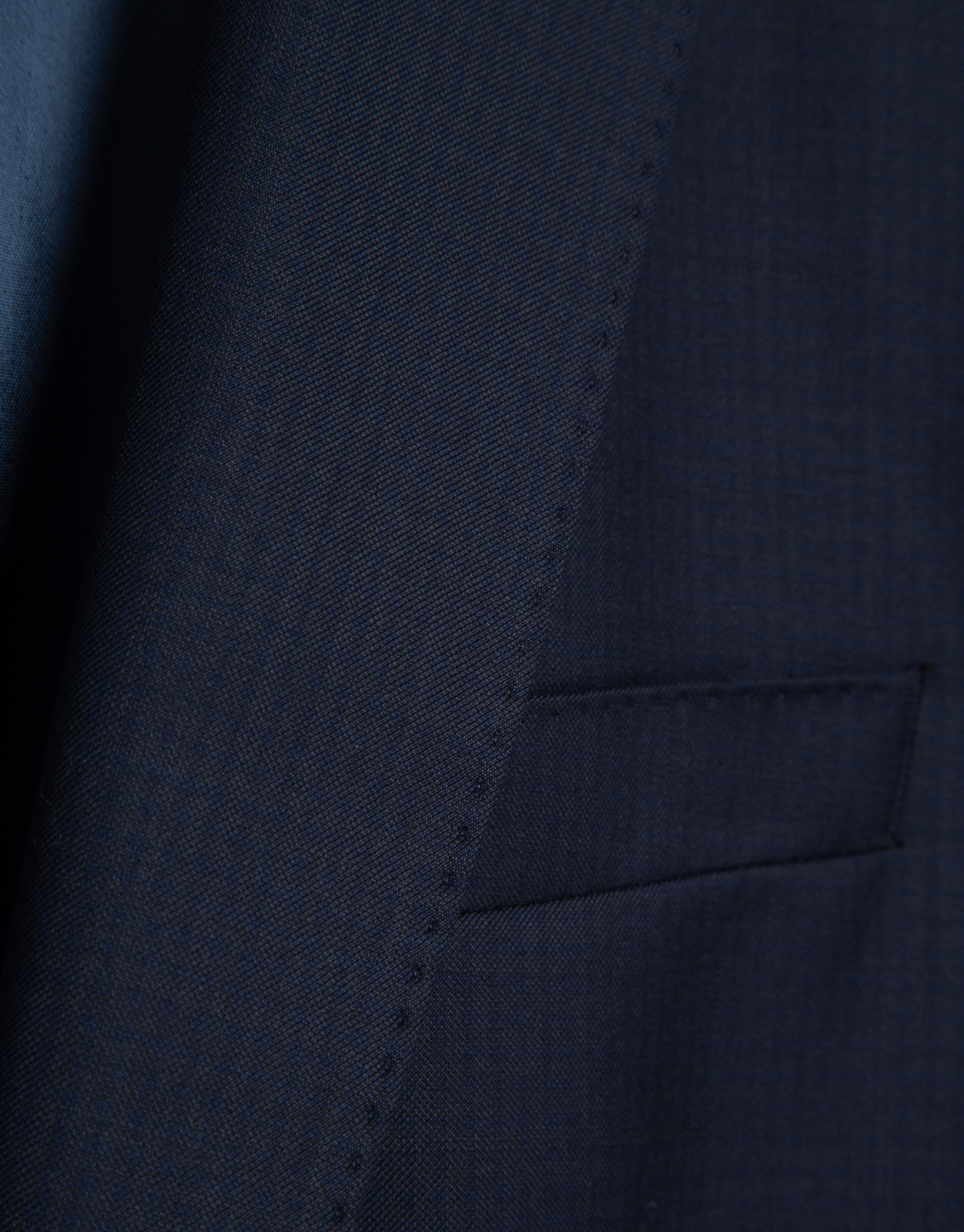 Slim fit half canvas suit in plain navy blue | Roberto Verino