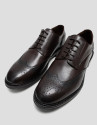 Zapato en piel marrón estilo blucher picados | Roberto Verino