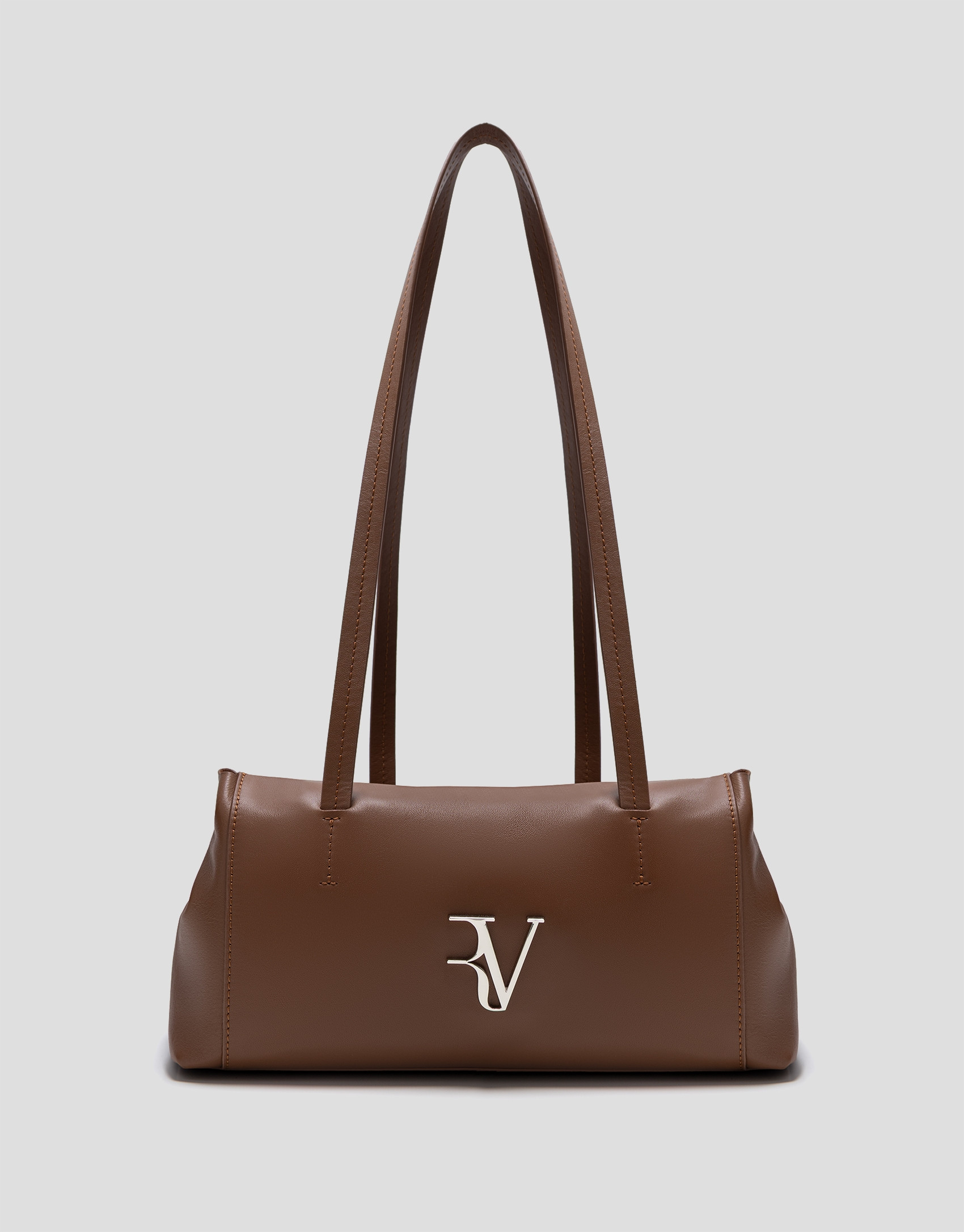 Megan Zipper shoulder bag in light brown leather | Roberto Verino