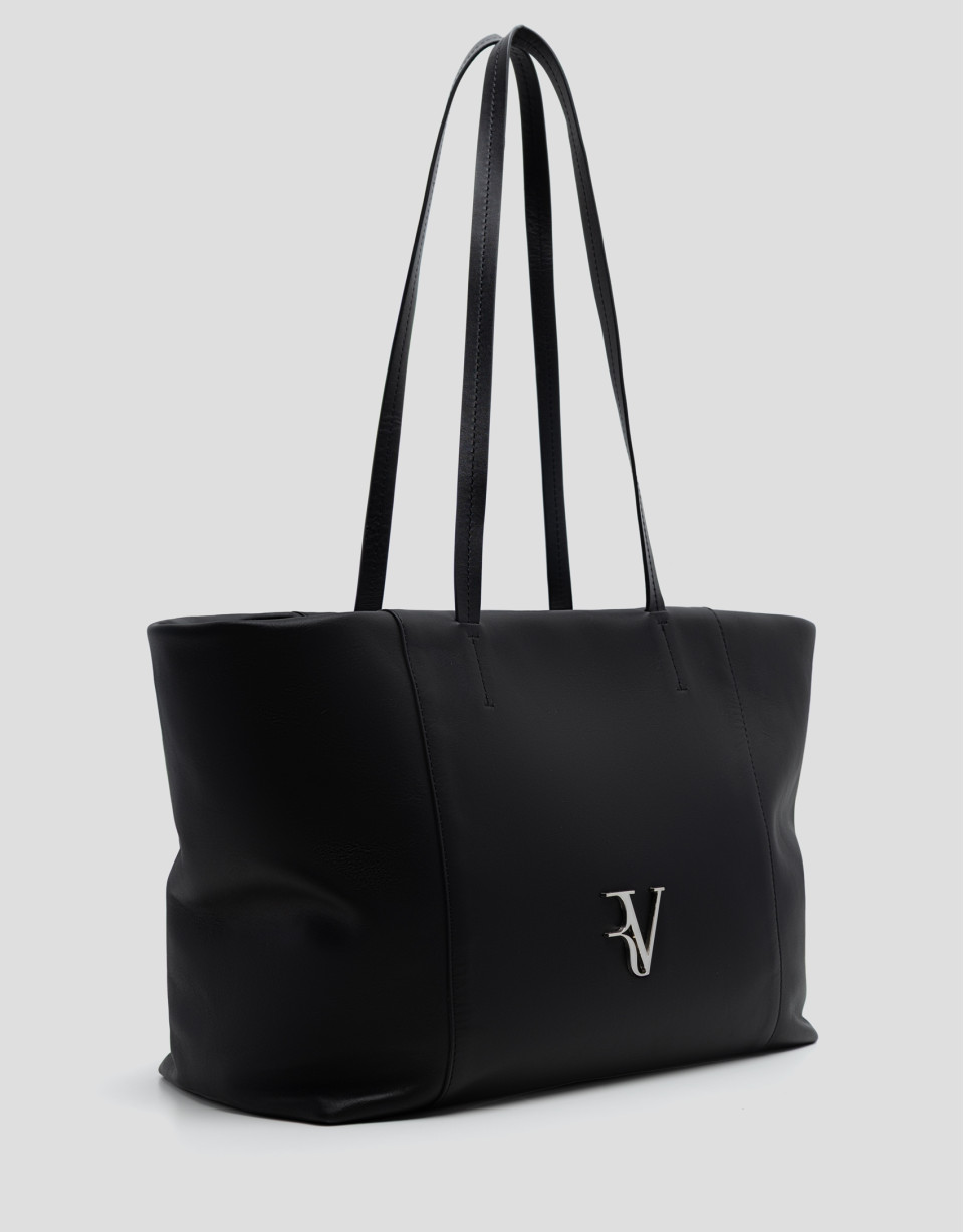 Bolso shopper Megan Zipper piel negro - Mujer | Roberto Verino