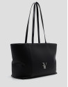 Megan Zipper black leather shopper bag - Woman | Roberto Verino