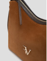Margot brown suede hobo bag - Woman - SS2026 | Roberto Verino