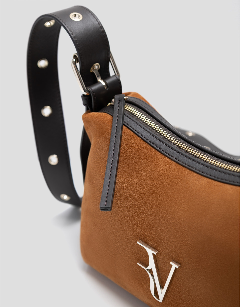 Margot brown suede shoulder bag - Gift Guide | Roberto Verino