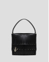 Bolso Bucket Chloe piel negro con flecos | Roberto Verino