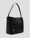 Bolso hobo Chloe piel negra con flecos - Mujer | Roberto Verino