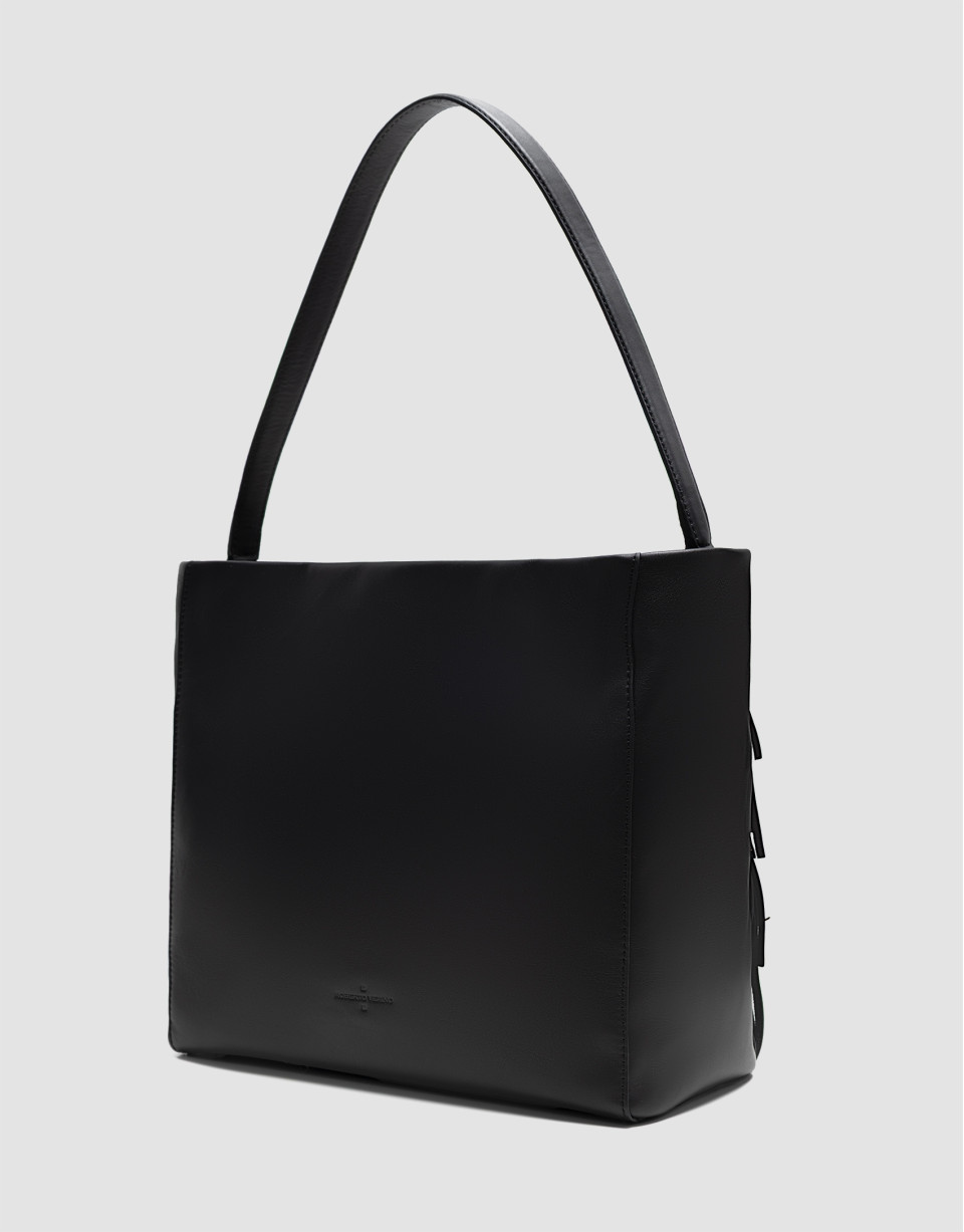 Bolso hobo Chloe piel negra con flecos - Mujer | Roberto Verino