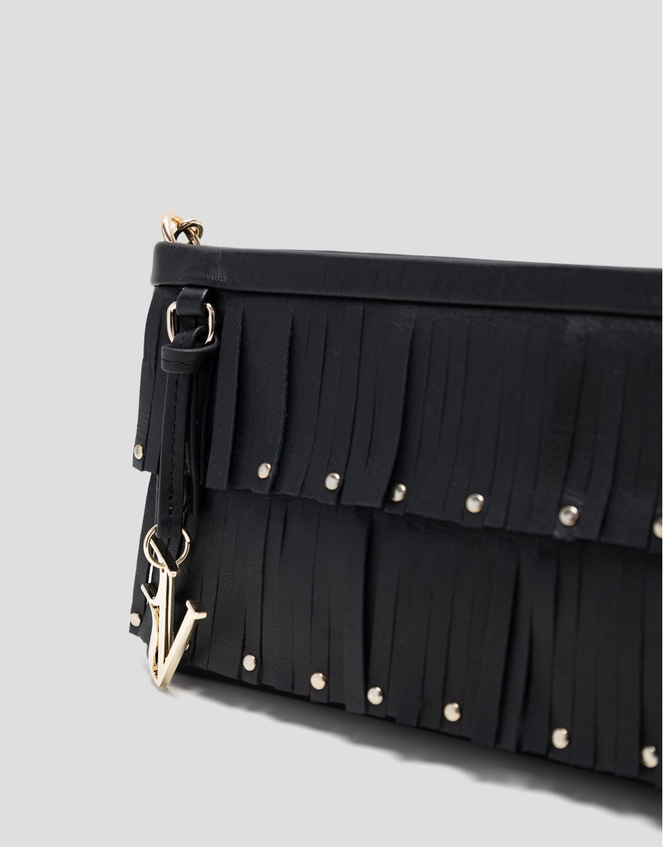 Chloe mini bag in black leather with fringe | Roberto Verino