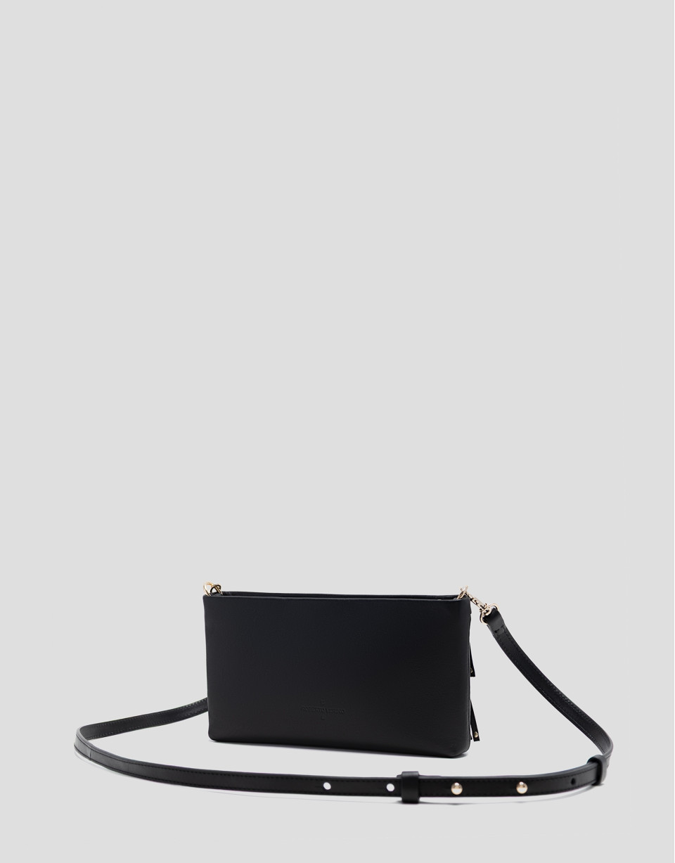 Bolso mini Chloe piel negra con flecos - Mujer | Roberto Verino