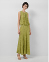 Falda midi en fill coupé verde musgo - Mujer | Roberto Verino