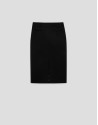 Falda recta midi tejido técnico negro - Mujer | Roberto Verino