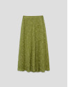 Falda midi en fill coupé verde musgo - Mujer | Roberto Verino