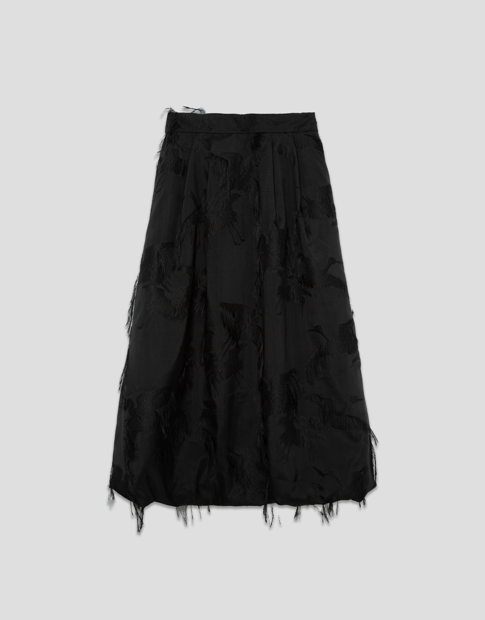 Falda globo negra con jacquard fantasía | Roberto Verino