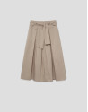 Camel pleated midi skirt - Woman - SS2026 | Roberto Verino