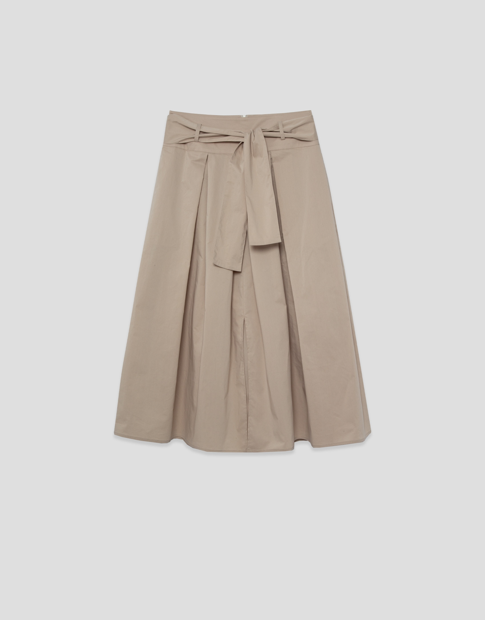 Camel pleated midi skirt - Woman - SS2026 | Roberto Verino