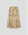 Falda midi crepé estampado tonos beige - Mujer | Roberto Verino