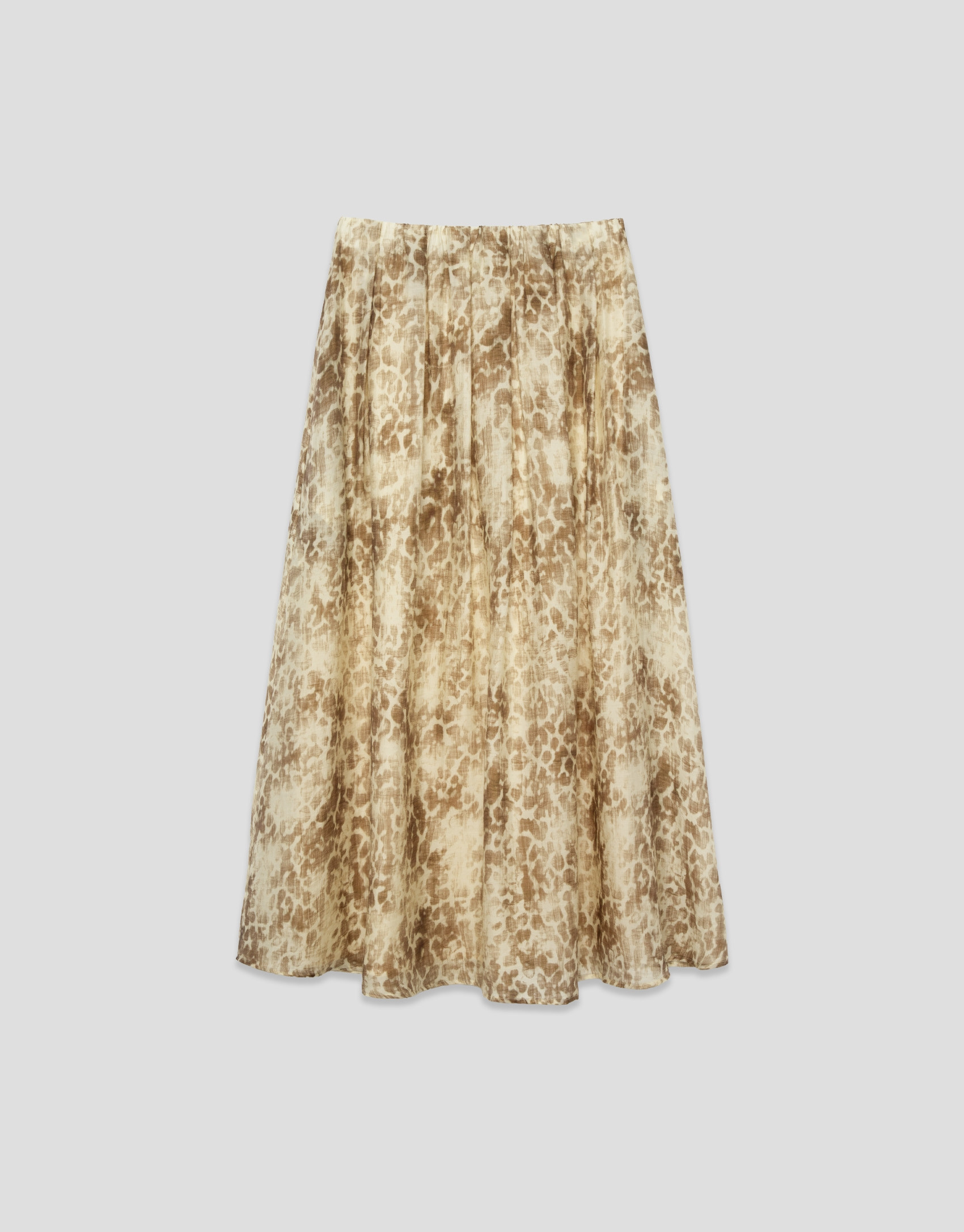 Falda midi crepé estampado tonos beige - Mujer | Roberto Verino