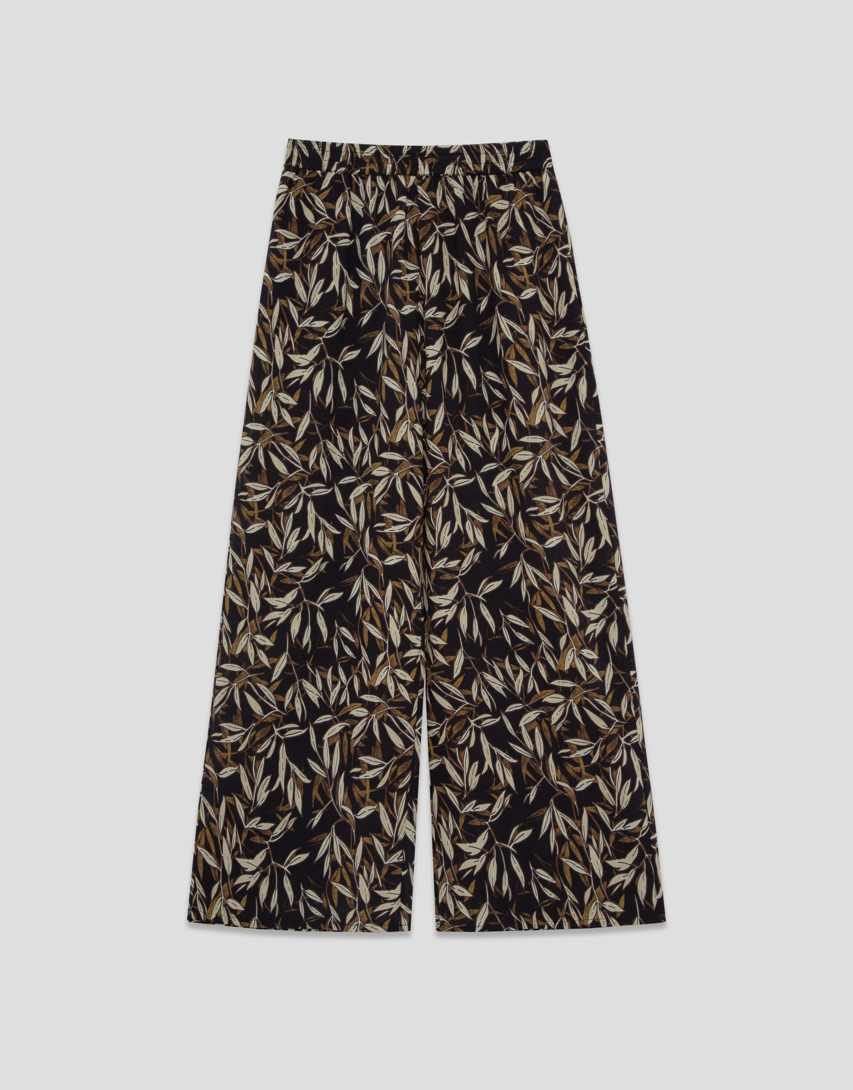 Pantalón palazzo crepé estampado hojas ... | Roberto Verino