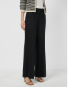 Pantalón recto mezcla lino negro - Mujer | Roberto Verino