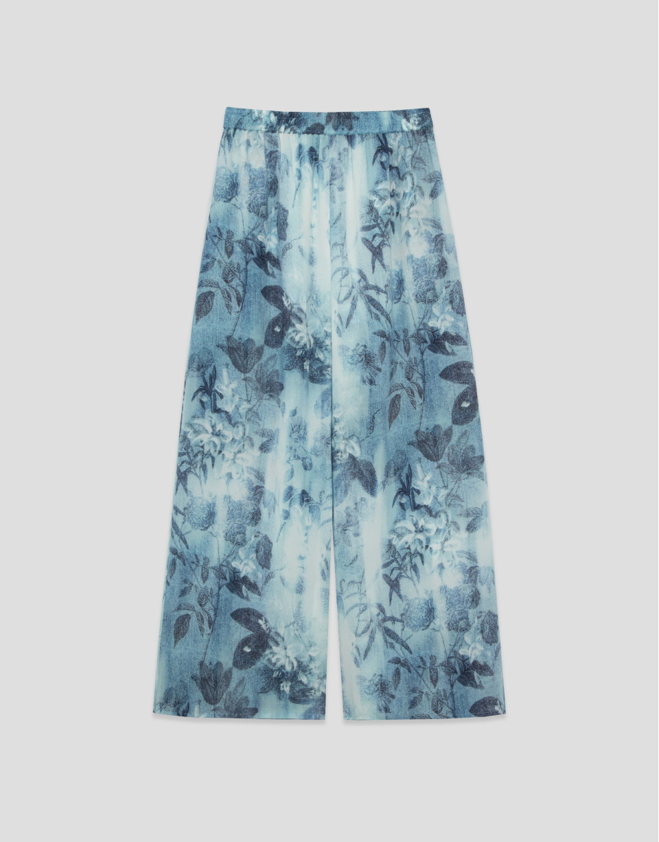 Pantalón palazzo crepé estampado floral ... | Roberto Verino