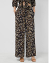 Pantalón palazzo crepé estampado hojas ... | Roberto Verino
