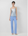 Pantalón recto crepé azul claro - Mujer | Roberto Verino