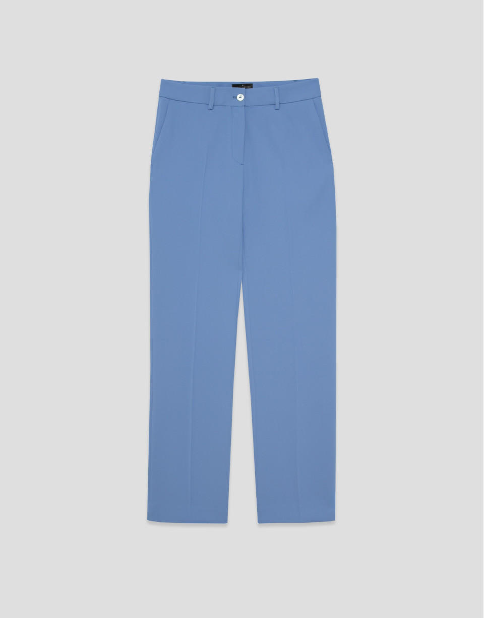 Pantalón recto crepé azul claro - Mujer | Roberto Verino