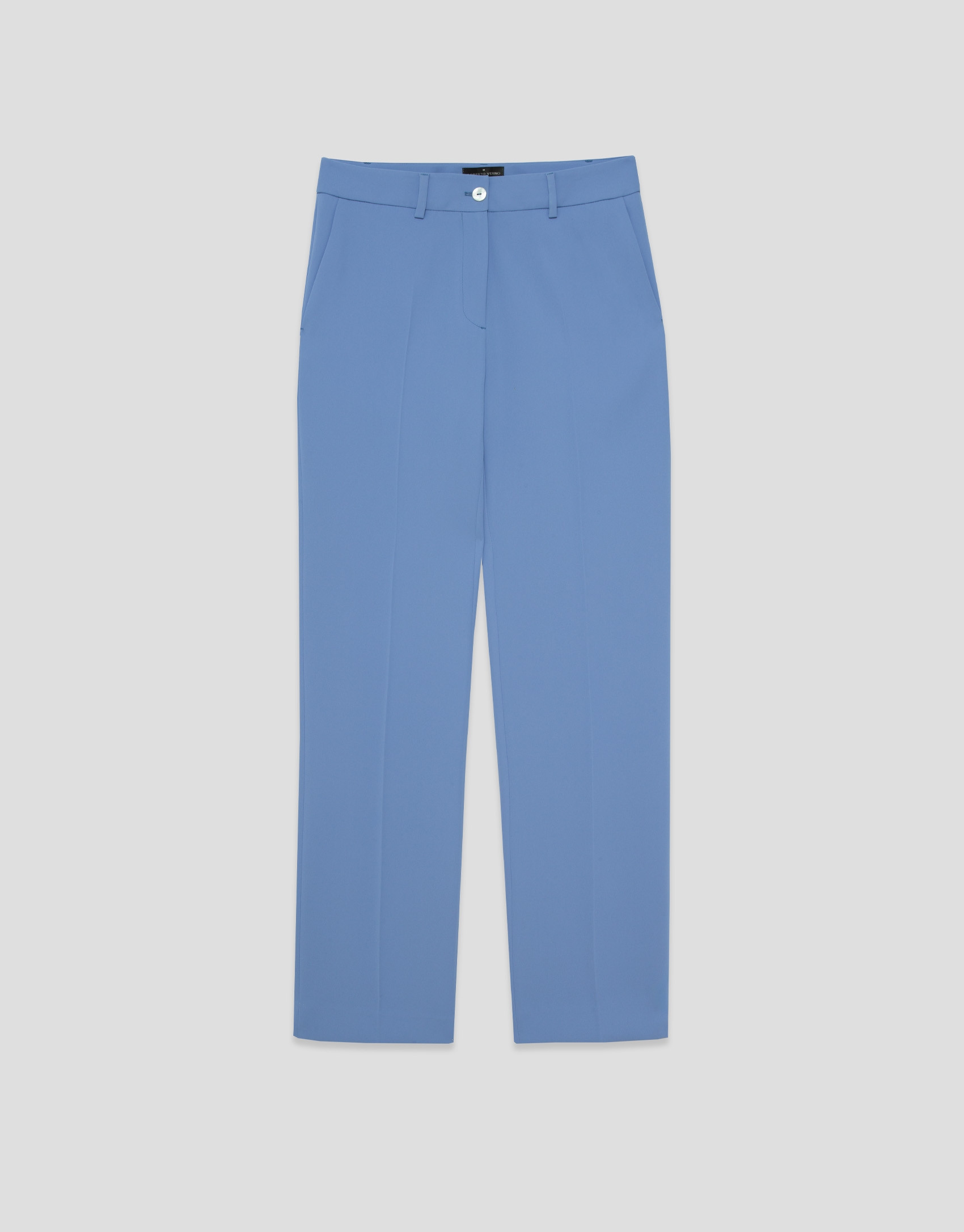Pantalón recto crepé azul claro - Mujer | Roberto Verino