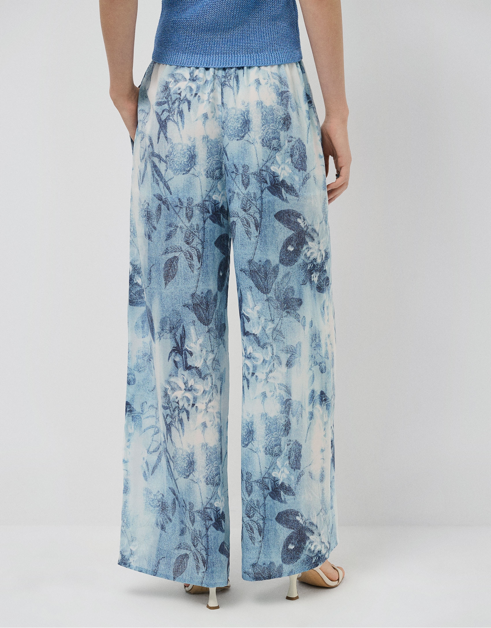 Pantalón palazzo crepé estampado floral ... | Roberto Verino