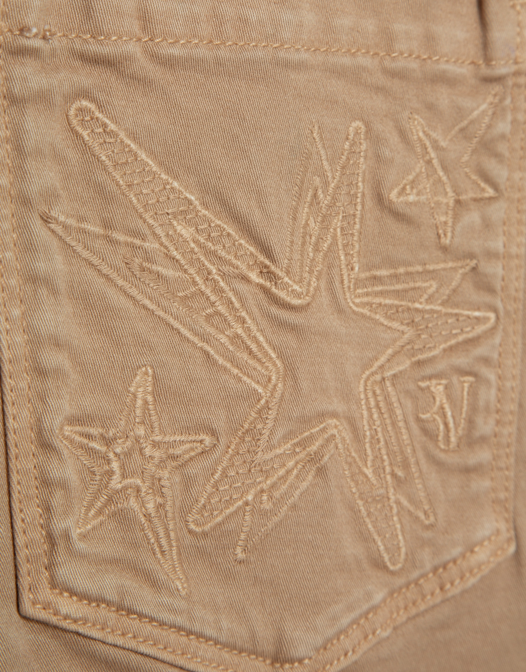 Camel cotton five-pocket skinny trousers | Roberto Verino