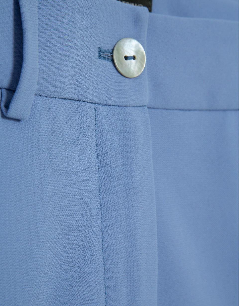 Pantalón recto crepé azul claro - Mujer | Roberto Verino