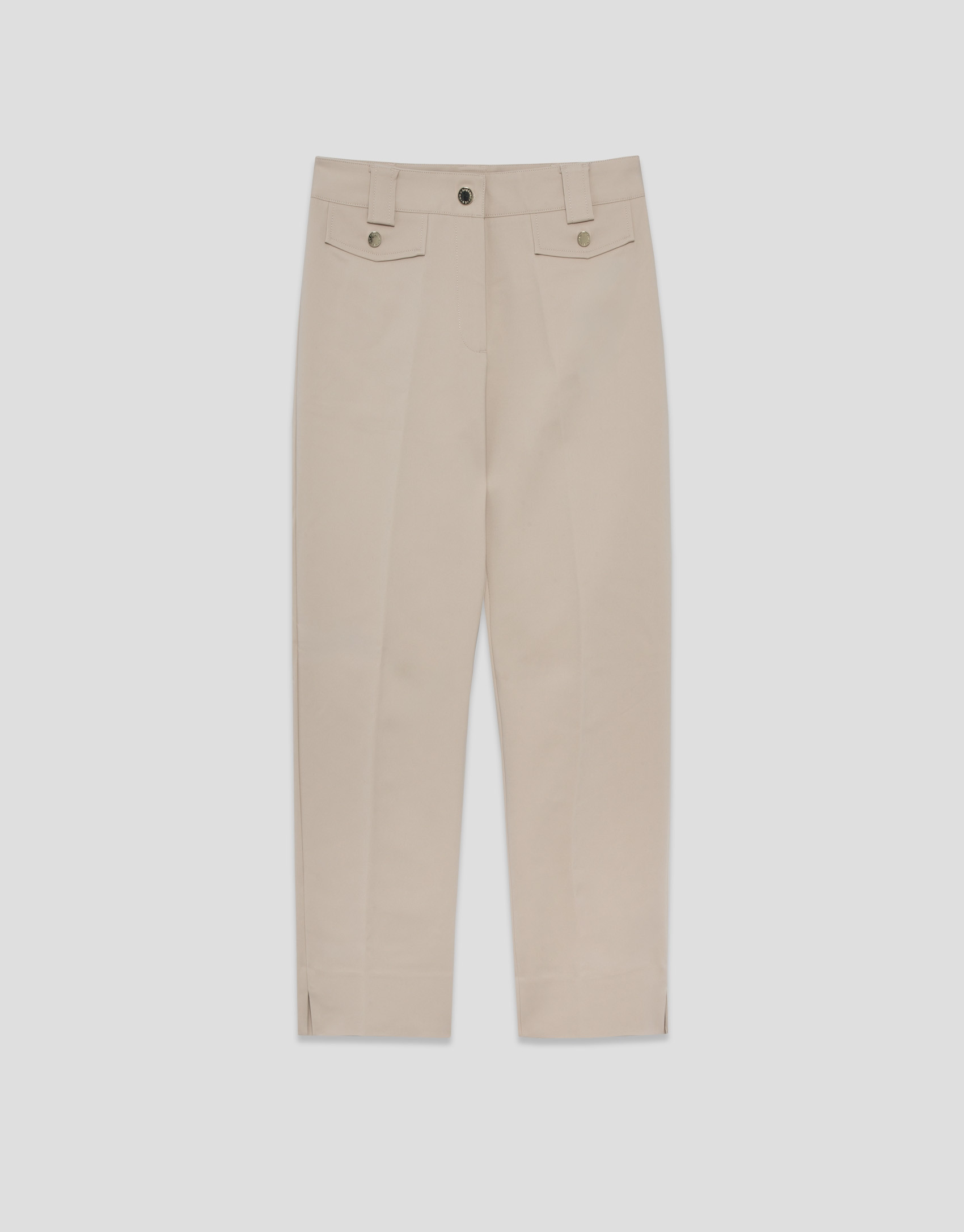 Pantalón con tapetas en tejido técnico beige | Roberto Verino