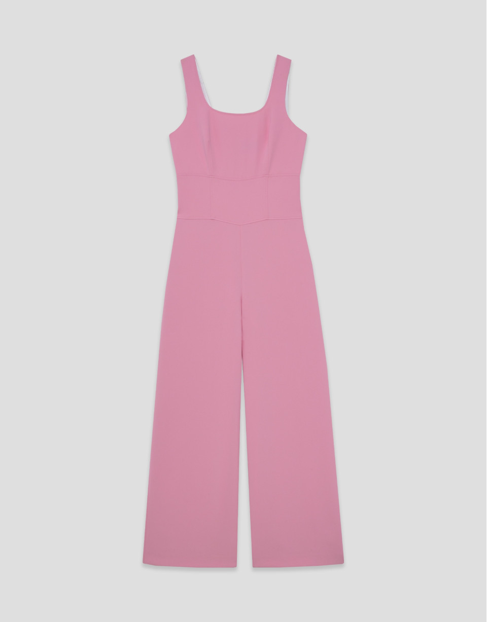 Pink crepe strappy jumpsuit - Woman - SS2026 | Roberto Verino
