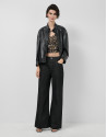 Black wide-leg jeans with lurex thread - Woman | Roberto Verino