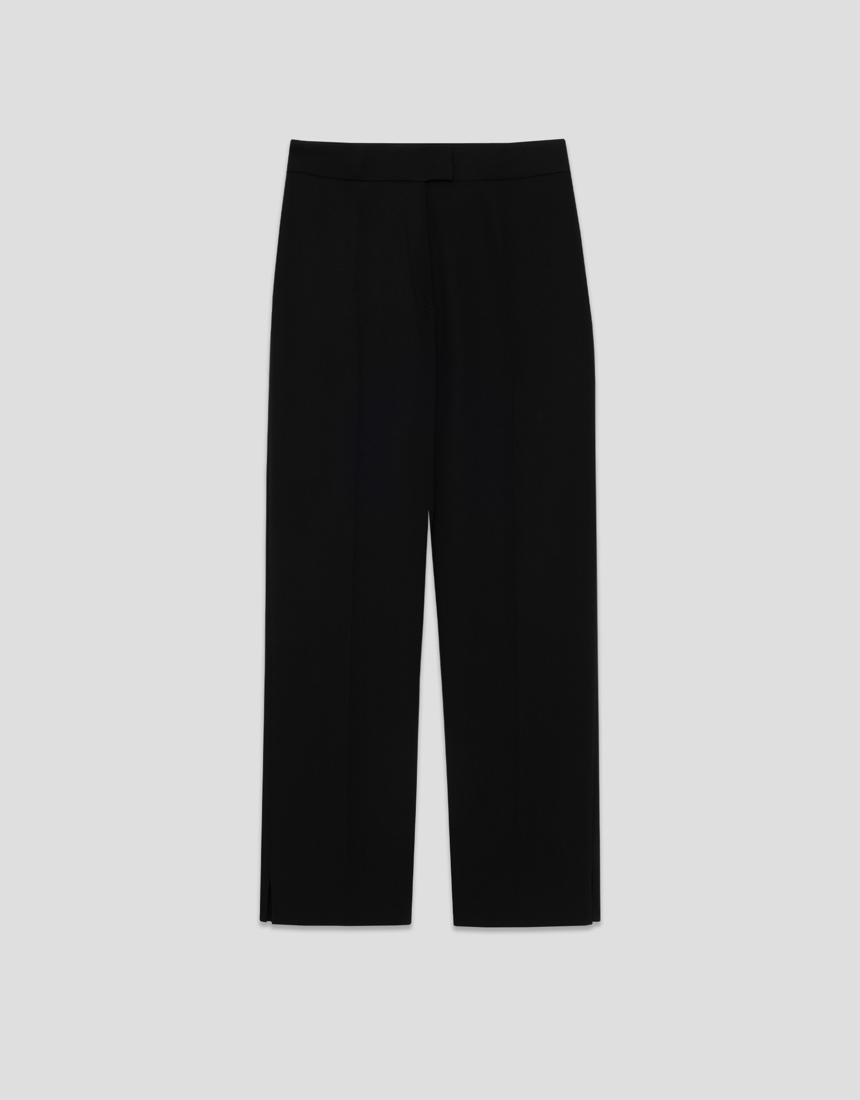 Pantalón recto con abertura crepe negro | Roberto Verino