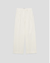 Pantalón recto con pinzas crepé crudo - Mujer | Roberto Verino