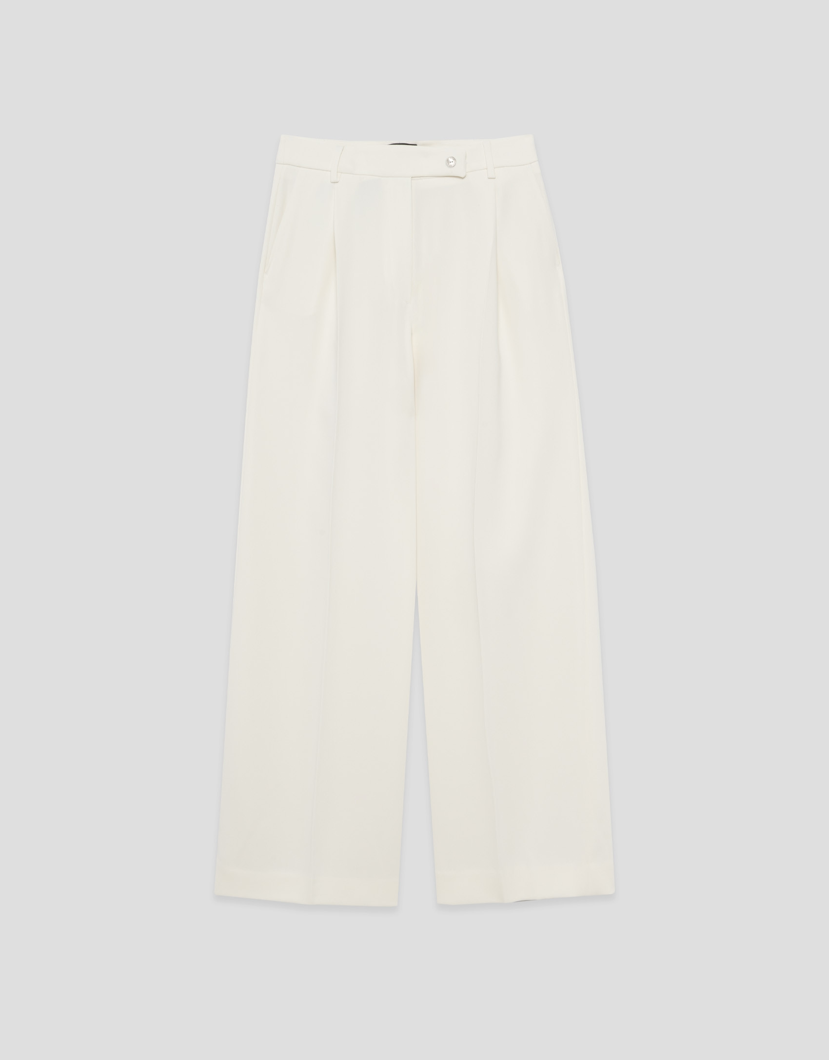 Pantalón recto con pinzas crepé crudo - Mujer | Roberto Verino