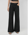 Black wide-leg jeans with lurex thread - Woman | Roberto Verino