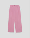 Pantalón recto con pinzas crepé rosa - Mujer | Roberto Verino