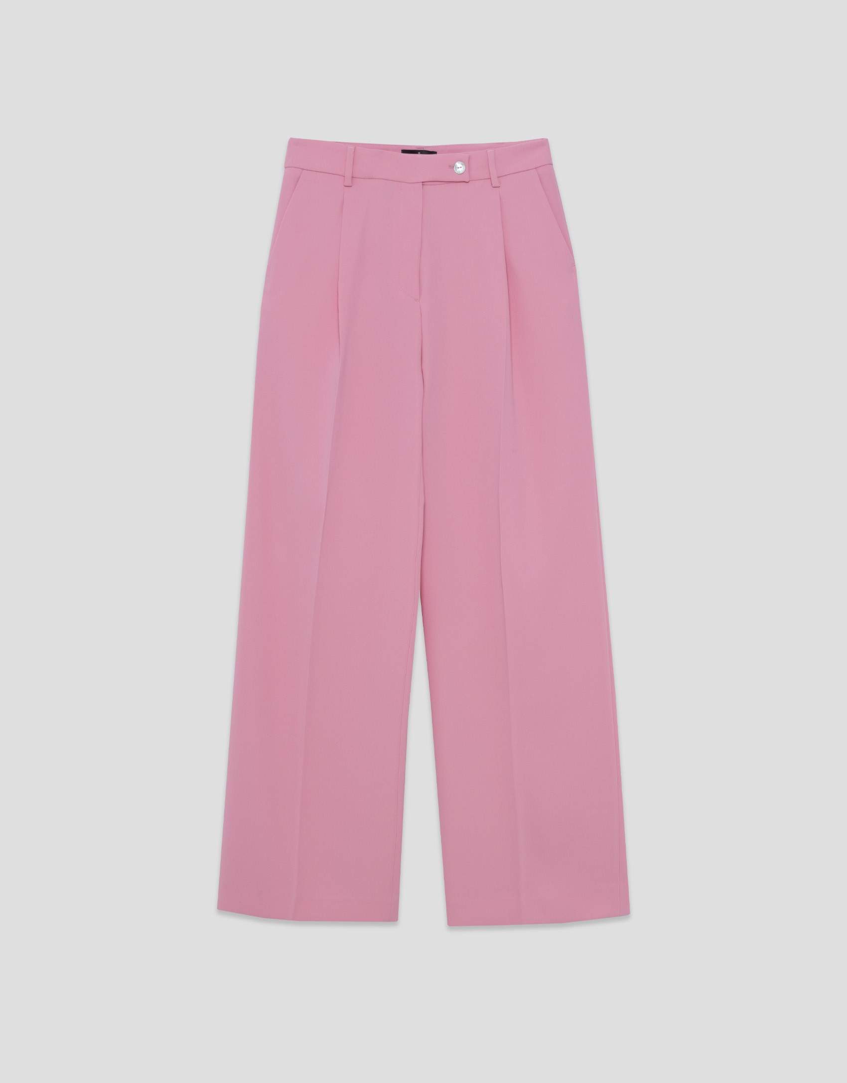 Pantalón recto con pinzas crepé rosa - Mujer | Roberto Verino