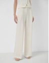 Pantalón recto con pinzas crepé crudo - Mujer | Roberto Verino