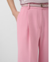 Straight trousers with pink crepe pleats | Roberto Verino