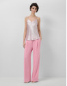 Straight trousers with pink crepe pleats | Roberto Verino