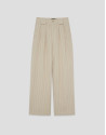 Pantalón con pliegues beige con raya ... | Roberto Verino