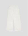Customised wide-leg ecru jeans with waistband | Roberto Verino